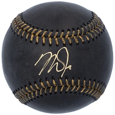 Casquette de baseball en cuir noir autographiée par Mike Trout des Los Angeles Angels