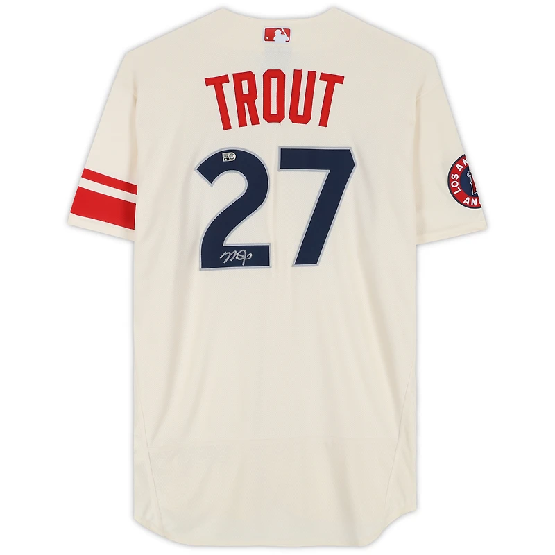 Maillot Nike authentique City Connect autographié par Mike Trout des Los Angeles Angels