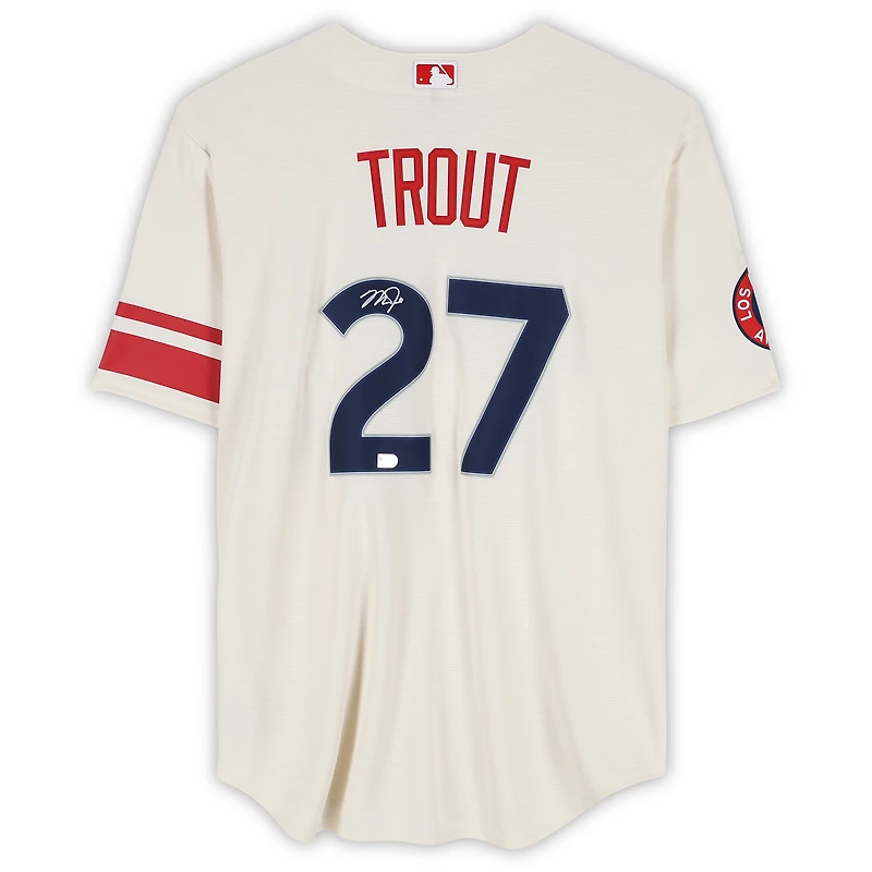 Mike Trout Los Angeles Angels Autographed Cream Nike City Connect Replica Jersey