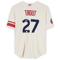 Mike Trout Los Angeles Angels Autographed Cream Nike City Connect Replica Jersey