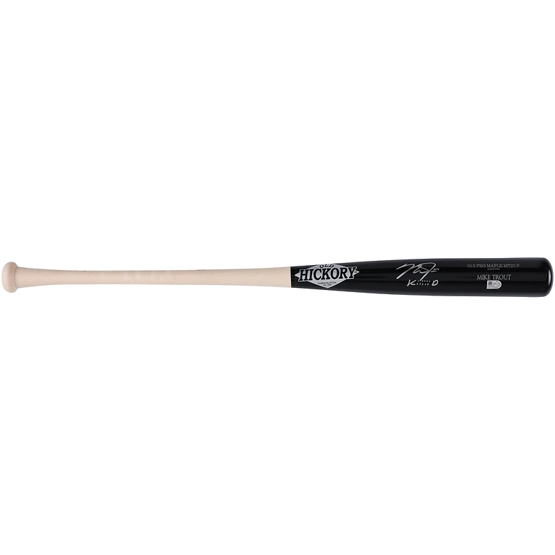 Batte de baseball Old Hickory dédicacée par Mike Trout des Los Angeles Angels avec l'inscription « KIIIIID »