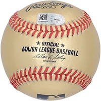 Casquette de baseball dorée autographiée par Mike Trout des Los Angeles Angels