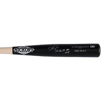 Batte de baseball Old Hickory Game Model autographiée par Mike Trout des Los Angeles Angels avec l'inscription « 14,16,19 AL MVP »