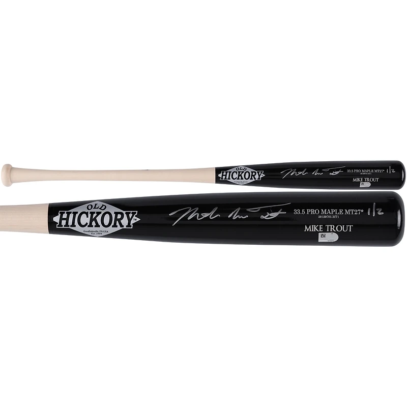 Mike Trout Los Angeles Angels Autographed Old Hickory Game Model Bat with Full Name Signature