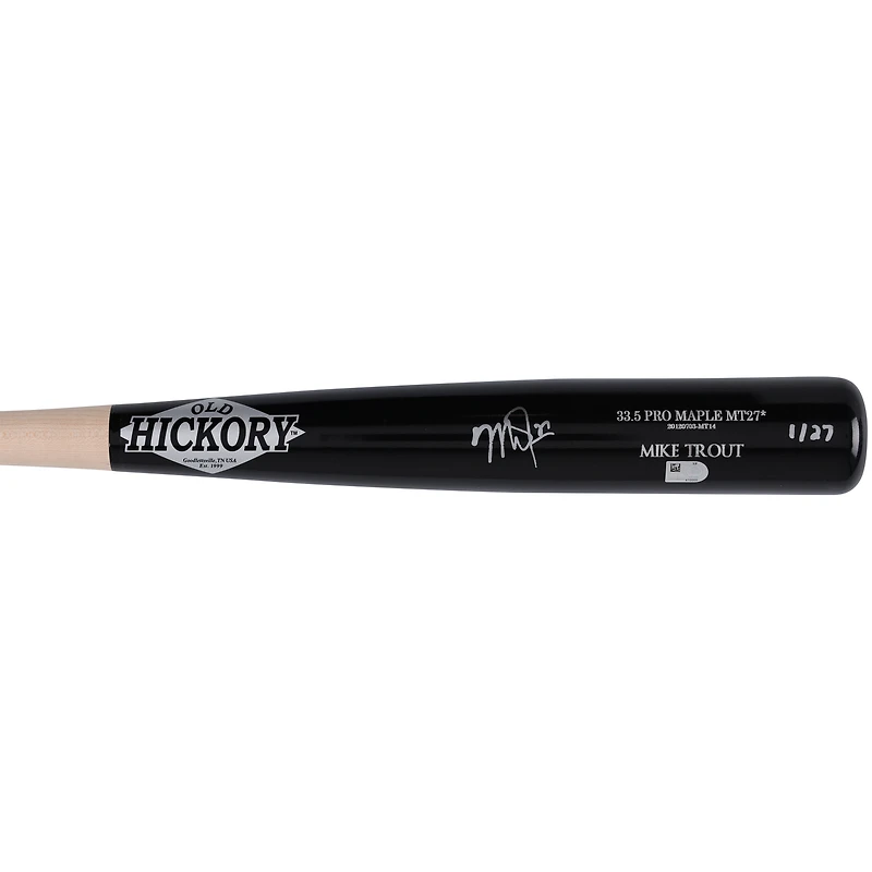 Batte de joueur autographiée par Mike Trout des Los Angeles Angels - Édition limitée #1/27