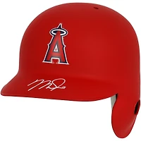 Casque de frappeur rouge mat autographié par Mike Trout des Los Angeles Angels