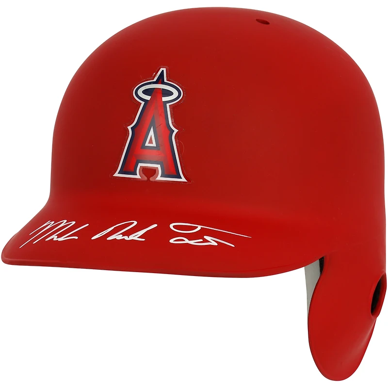 Casque rouge mat autographié par Mike Trout des Los Angeles Angels avec signature du nom complet