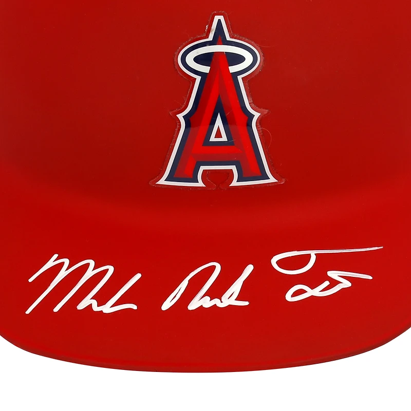 Casque rouge mat autographié par Mike Trout des Los Angeles Angels avec signature du nom complet