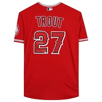 Mike Trout Los Angeles Angels Autographed Red Nike Authentic Jersey with "14 16 19 AL MVP" Inscription