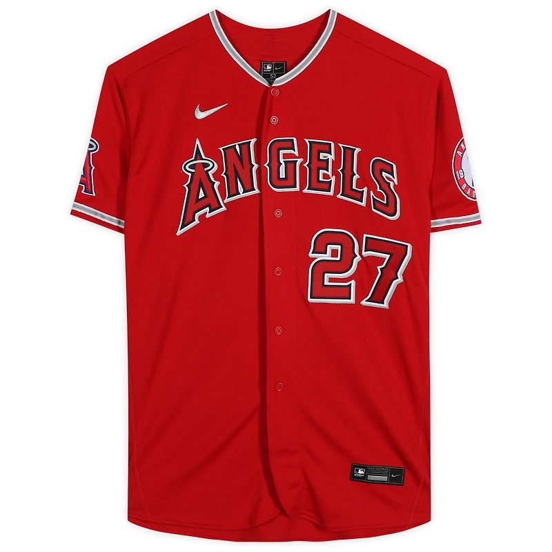 Mike Trout Los Angeles Angels Autographed Red Nike Authentic Jersey with "14 16 19 AL MVP" Inscription