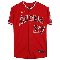 Mike Trout Los Angeles Angels Autographed Red Nike Authentic Jersey with "14 16 19 AL MVP" Inscription