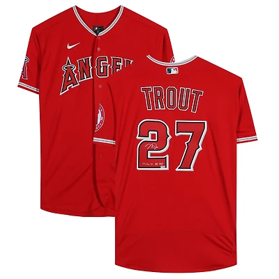Mike Trout Los Angeles Angels Autographed Red Nike Authentic Jersey with "14 16 19 AL MVP" Inscription