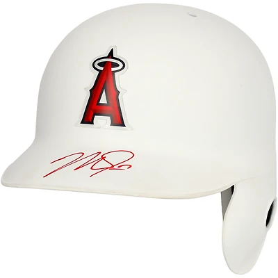 Casque de frappeur blanc autographié par Mike Trout des Los Angeles Angels