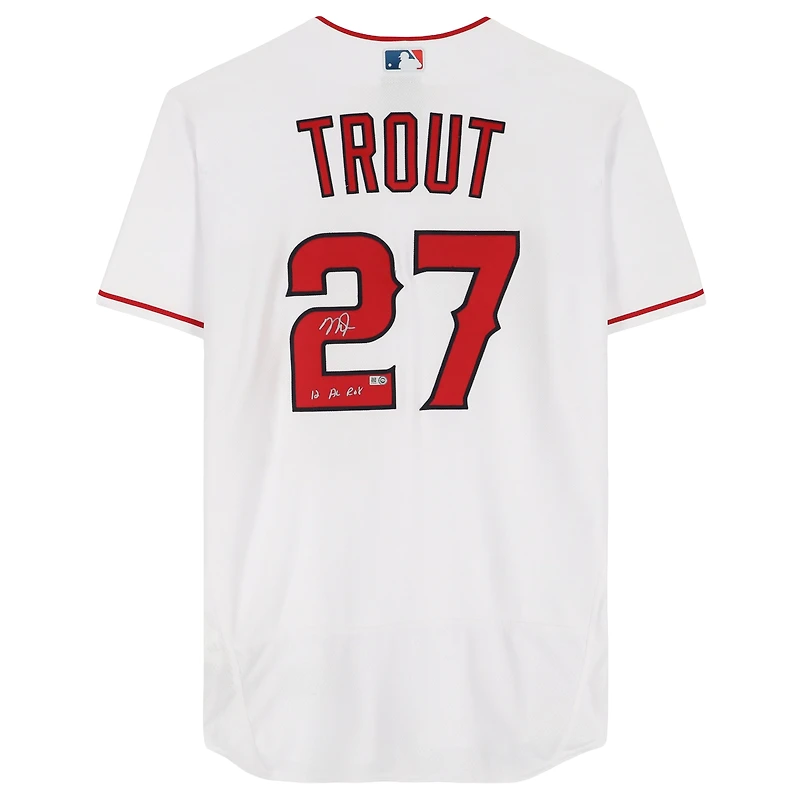 Mike Trout Los Angeles Angels Autographed White Nike Authentic Jersey with "12 AL ROY" Inscription