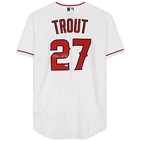 Maillot Nike authentique blanc autographié par Mike Trout des Los Angeles Angels avec signature du nom complet