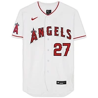 Maillot Nike authentique blanc autographié par Mike Trout des Los Angeles Angels avec signature du nom complet