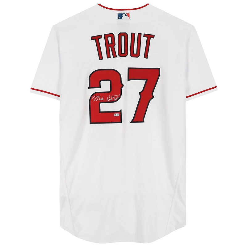 Mike Trout Los Angeles Angels Autographed White Nike Authentic Jersey with Full Name Signature