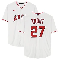 Maillot réplique Nike blanc autographié par Mike Trout des Los Angeles Angels