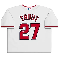 Maillot réplique Nike blanc autographié par Mike Trout des Los Angeles Angels