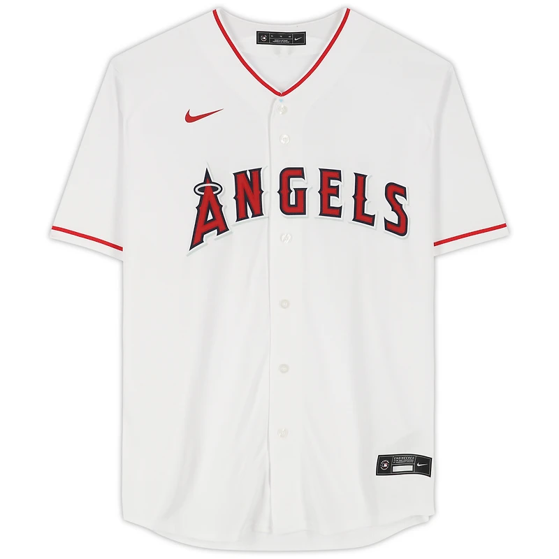 Mike Trout Los Angeles Angels Autographed White Nike Replica Jersey with "14,16,19 AL MVP" Inscription
