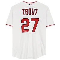 Mike Trout Los Angeles Angels Autographed White Nike Replica Jersey with "14,16,19 AL MVP" Inscription