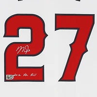 Maillot réplique Nike blanc autographié par Mike Trout des Los Angeles Angels avec inscription « 2012 AL ROY »