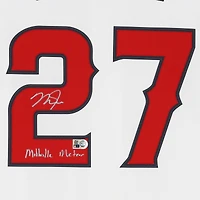 Maillot réplique Nike blanc autographié par Mike Trout des Los Angeles Angels avec inscription « Millville Meteor »