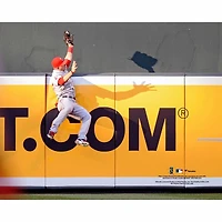 Photographie non signée de Mike Trout, prise balle en l'air par les Los Angeles Angels