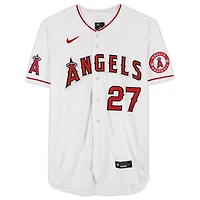 Maillot Nike authentique autographié par Mike Trout White des Los Angeles Angels avec inscription « Millville Meteor »
