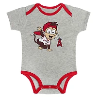 Ensemble de deux bodies gris et blancs Los Angeles Angels pour nouveau-né bébé.