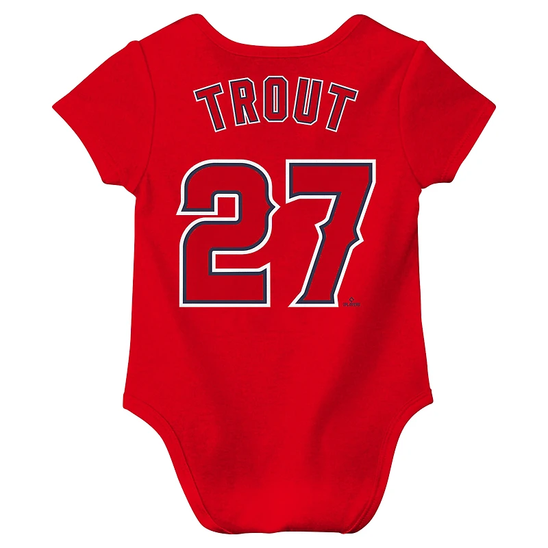 Newborn & Infant Nike Mike Trout Red Los Angeles Angels Fuse Name Number Bodysuit