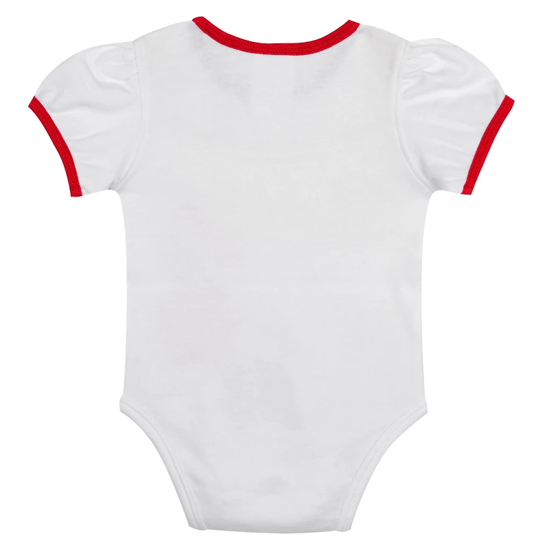 Newborn White/Red Los Angeles Angels Sweet Catcher 3-Piece Bodysuit, Headband and Skirt Set