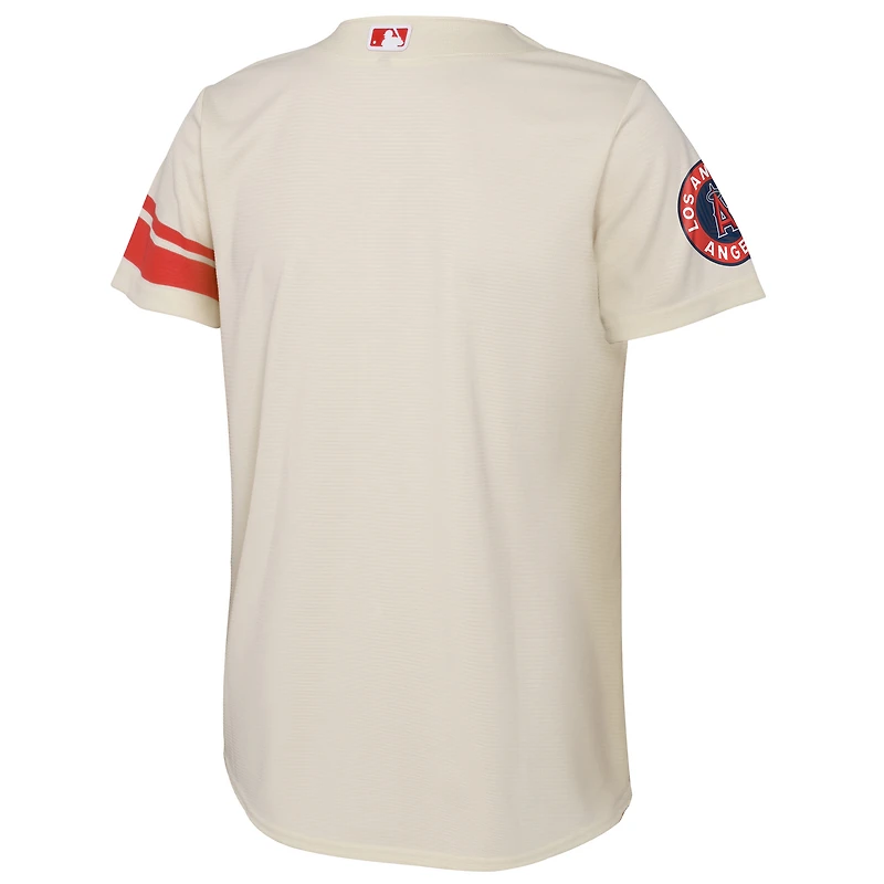 Maillot Nike crème pour enfants d'âge préscolaire, réplique des Angels de Los Angeles City Connect