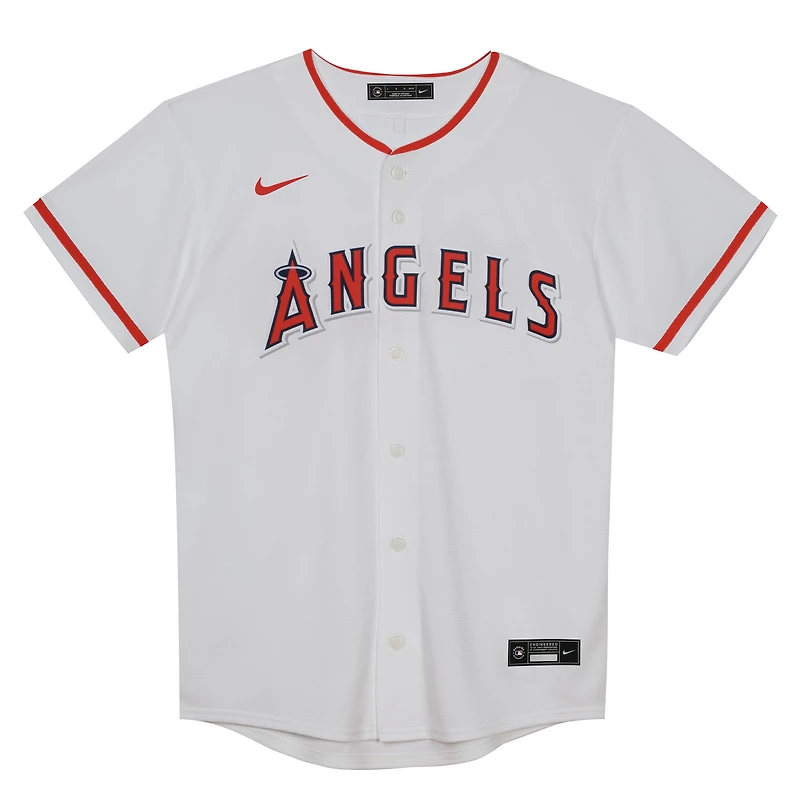 Maillot Nike blanc de Mike Trout pour enfant d'âge préscolaire, réplique à domicile des Los Angeles Angels