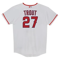 Maillot Nike blanc de Mike Trout pour enfant d'âge préscolaire, réplique à domicile des Los Angeles Angels