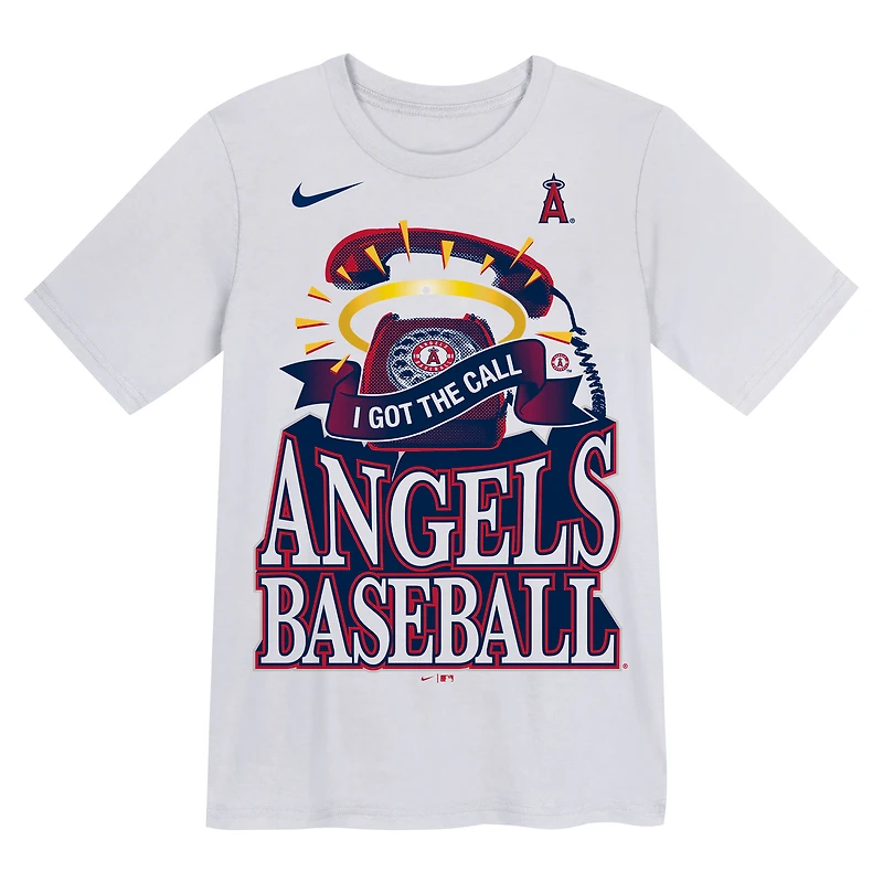 T-shirt Nike blanc Los Angeles Angels Hometown Local Collection pour enfants d'âge préscolaire