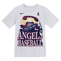 T-shirt Nike blanc Los Angeles Angels Hometown Local Collection pour enfants d'âge préscolaire