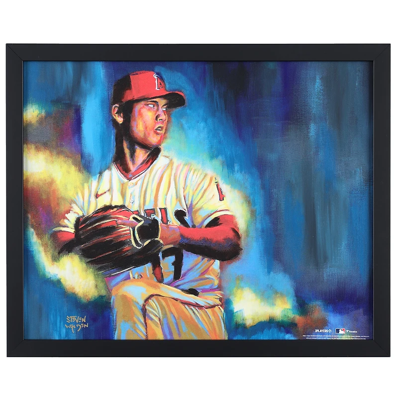 Impression giclée sur toile embellie de Shohei Ohtani Los Angeles Angels 16" x 20" - Art par Steven Walden