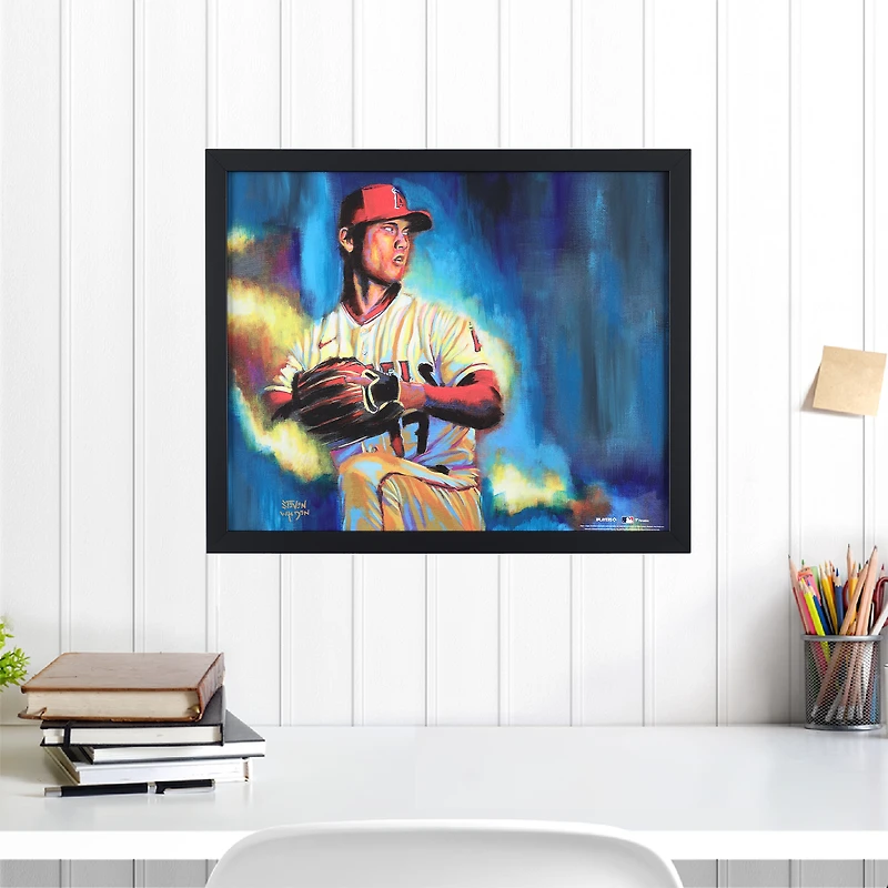 Impression giclée sur toile embellie de Shohei Ohtani Los Angeles Angels 16" x 20" - Art par Steven Walden