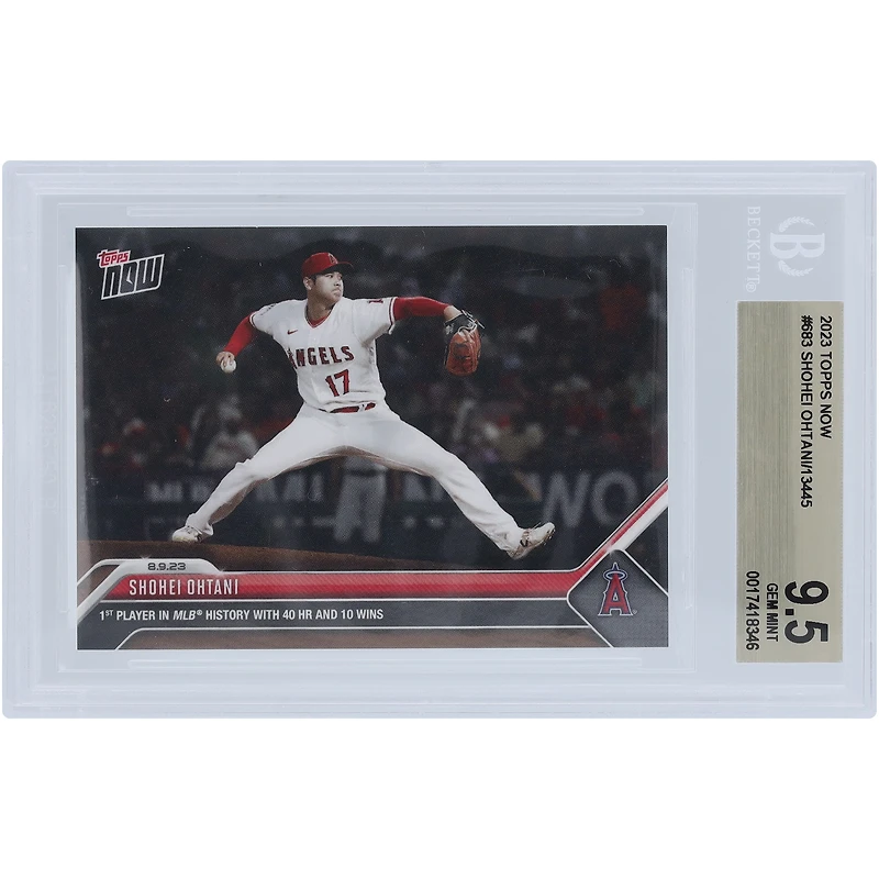 Shohei Ohtani Los Angeles Angels 2023 Topps Now 1st Player In MLB History With 40 HR & 10 Wins #683 BGS Authenticated 9.5 Card
