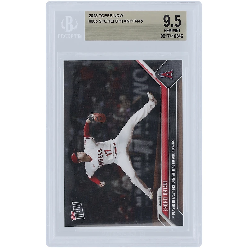 Shohei Ohtani Los Angeles Angels 2023 Topps Now 1st Player In MLB History With 40 HR & 10 Wins #683 BGS Authenticated 9.5 Card