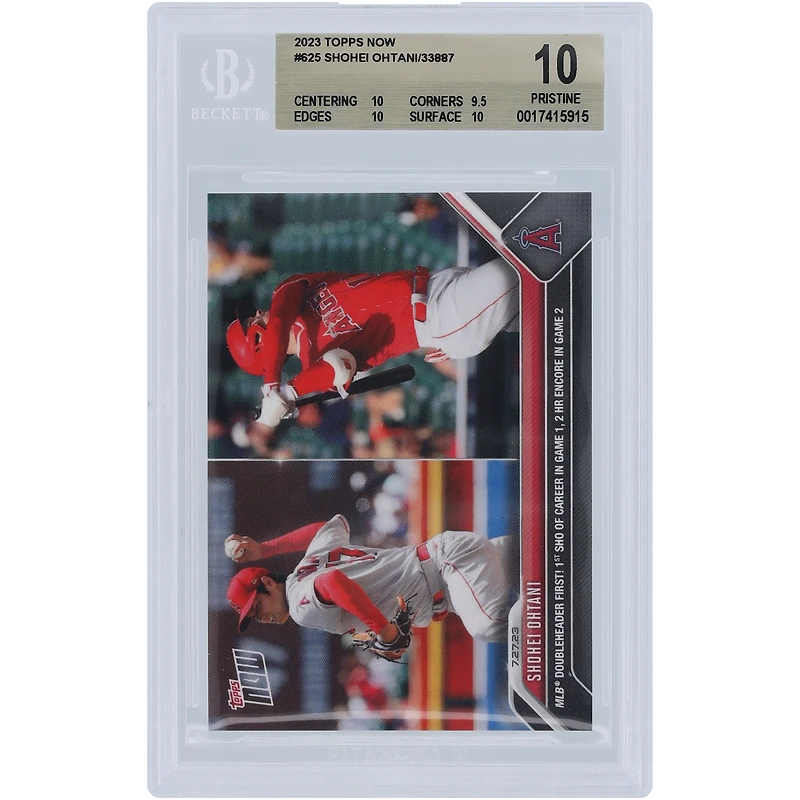 Shohei Ohtani Los Angeles Angels 2023 Topps Now 1st Sho of Career in Game 1, 2 HR Encore in Game 2 #625 BGS Authenticated 10 Card - 10,9.5,10,10 Subgrades