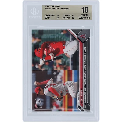Shohei Ohtani Los Angeles Angels 2023 Topps Now 1st Sho of Career in Game 1, 2 HR Encore in Game 2 #625 BGS Authenticated 10 Card - 10,9.5,10,10 Subgrades