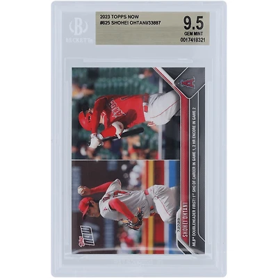 Shohei Ohtani Los Angeles Angels 2023 Topps Now 1st Sho of Career in Game 1, 2 HR Encore in Game 2 #625 BGS Authenticated 9.5 Card