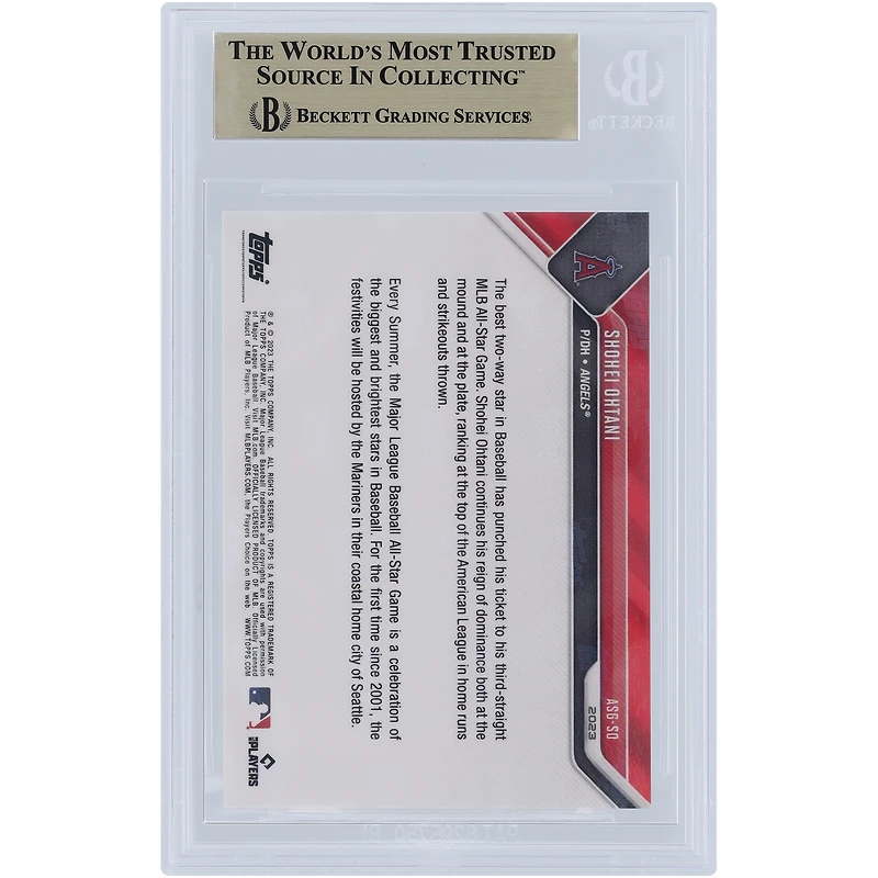 Shohei Ohtani Los Angeles Angels 2023 Topps Now 2023 MLB All-Star Game Selection - AL #ASG-SO BGS Authenticated 9.5 Card