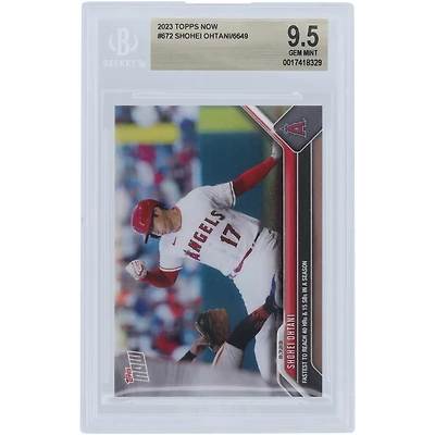 Shohei Ohtani Los Angeles Angels 2023 Topps Now Fastest To Reach 40 HRs & 15 SBs In A Season #672 BGS Authenticated 9.5 Card