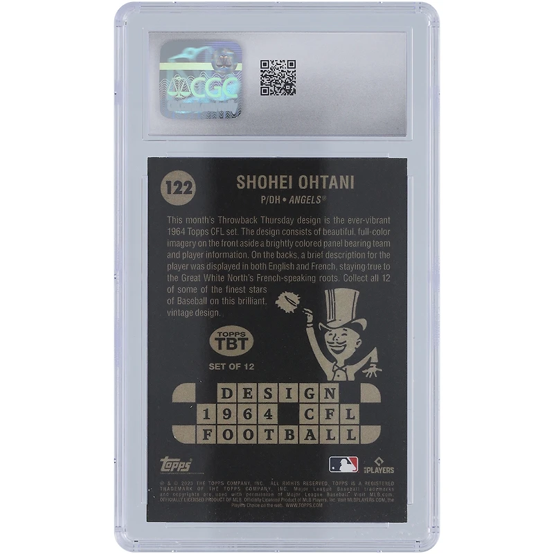 Shohei Ohtani Los Angeles Angels 2023 Topps Throwback Thursday #122 CGC Authenticated 9.5 Card