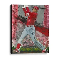 Impression giclée sur toile tendue de Shohei Ohtani Los Angeles Angels 16" x 20" - Art par Cortney Wall - Édition limitée de 2021