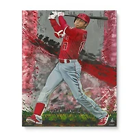 Impression giclée sur toile tendue de Shohei Ohtani Los Angeles Angels 16" x 20" - Art par Cortney Wall - Édition limitée de 2021