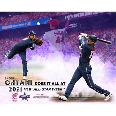 Photographie non signée de Shohei Ohtani des Los Angeles Angels lors la semaine étoiles MLB 2021